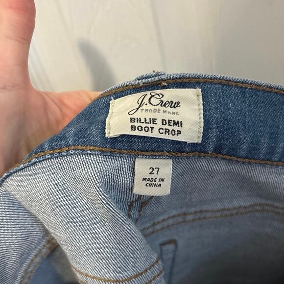J Crew Billie Demi Boot Crop Raw Hem Button Fly Jeans Size 27/4 - Picture 7 of 9